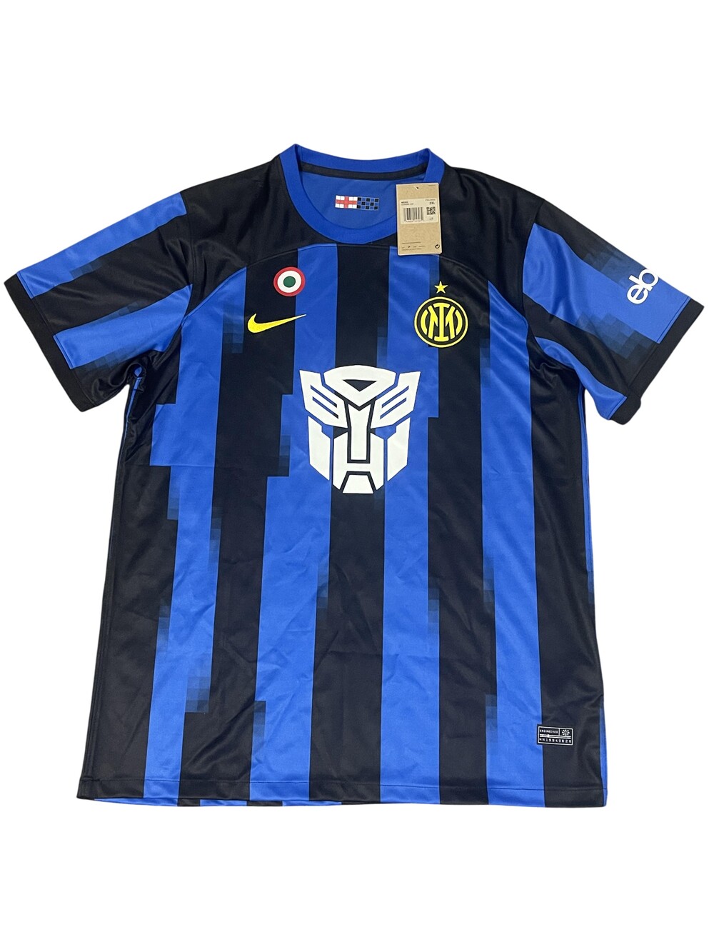 Inter Milan Jersey Mens 2XL Blue Black Soccer Nike Transformers Autobot U Power